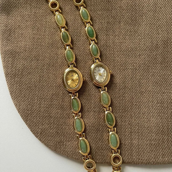 Nouravi Delphi Jade Oval Watch