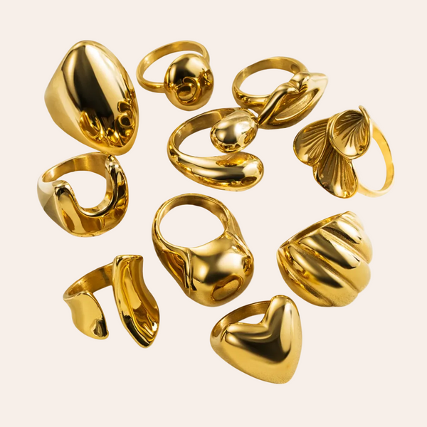 Geometric 18K Gold Plated Ring