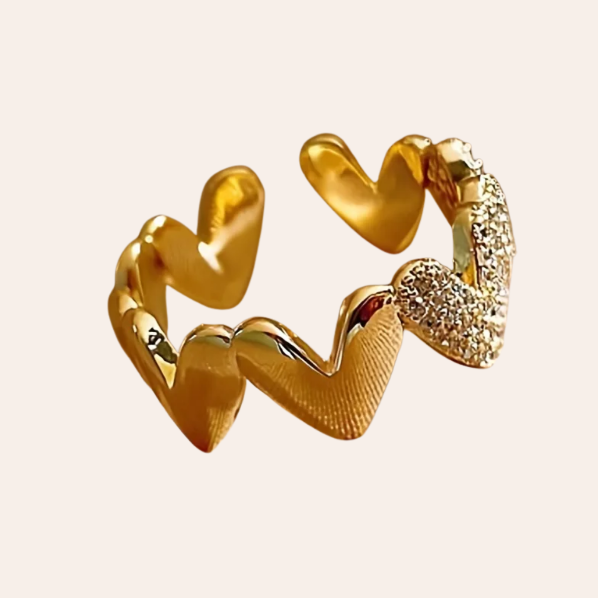 Nouravi Heart Shape Open Ring