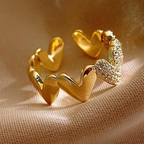 Nouravi Heart Shape Open Ring