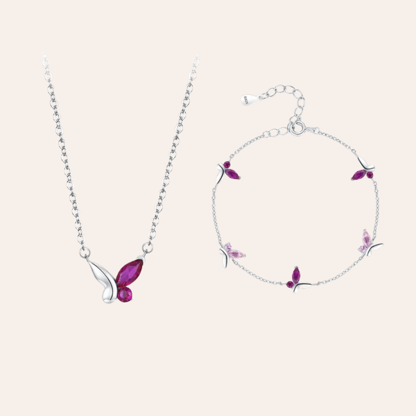 Nouravi Pink Butterfly Set