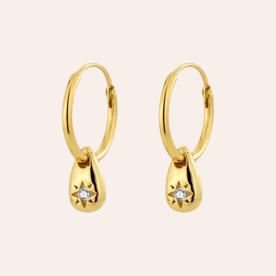 Eight-Pointed Star Hoop Earrings