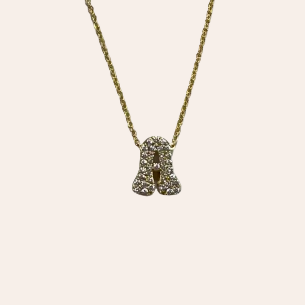 Nouravi  Letter Zircon Necklace