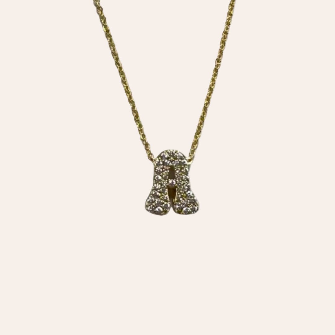 Nouravi  Letter Zircon Necklace
