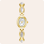 Oval Dial Gemstone Link Bracelet Watch