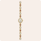 Oval Gemstone Crystal Link Bracelet Watch
