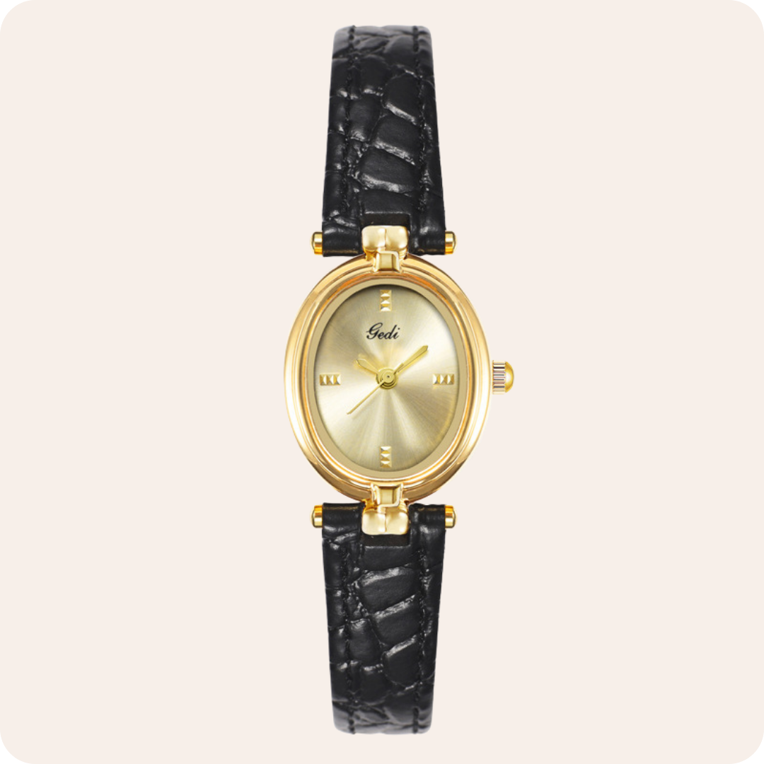 Oval Minimal Dial Classic Strap Watch