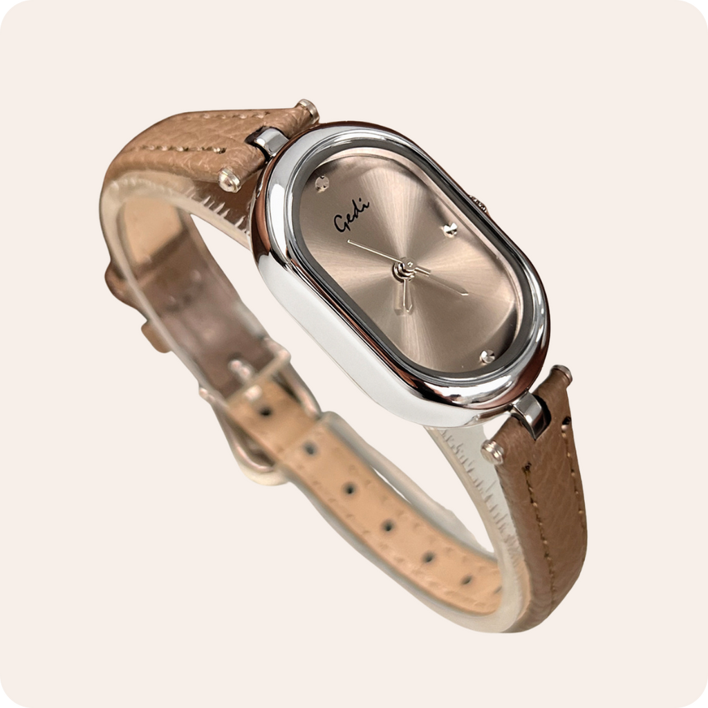 Oval Minimal Dial Slim Strap Watch