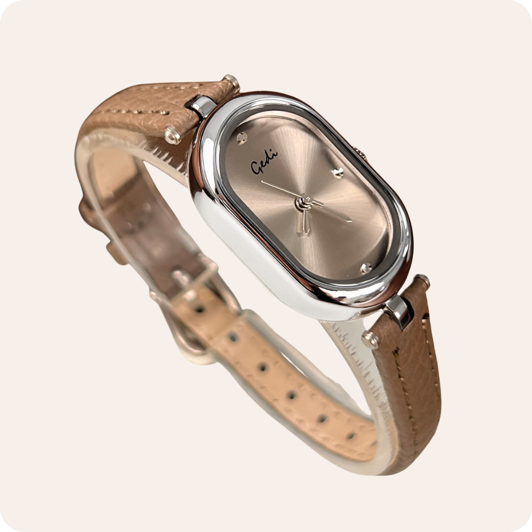 Oval Minimal Dial Slim Strap Watch