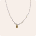 Retro Heart Pearl Beaded Necklace