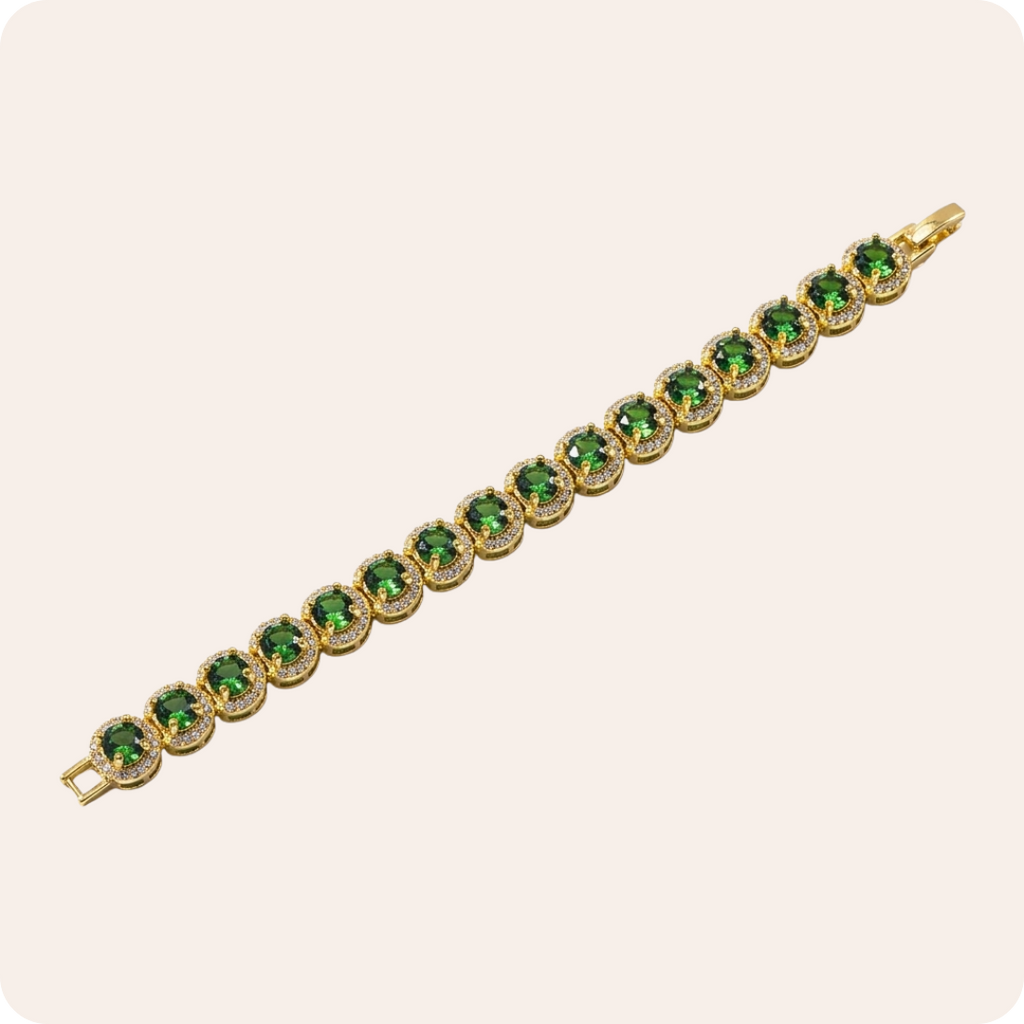 Retro Round Zircon Gold Bracelet