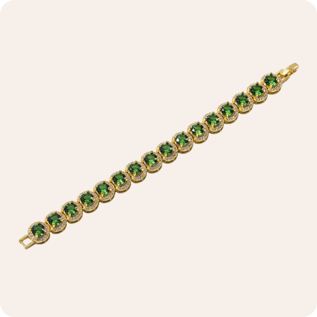 Retro Round Zircon Gold Bracelet