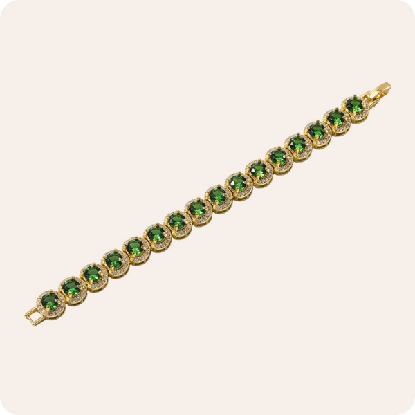 Retro Round Zircon Gold Bracelet