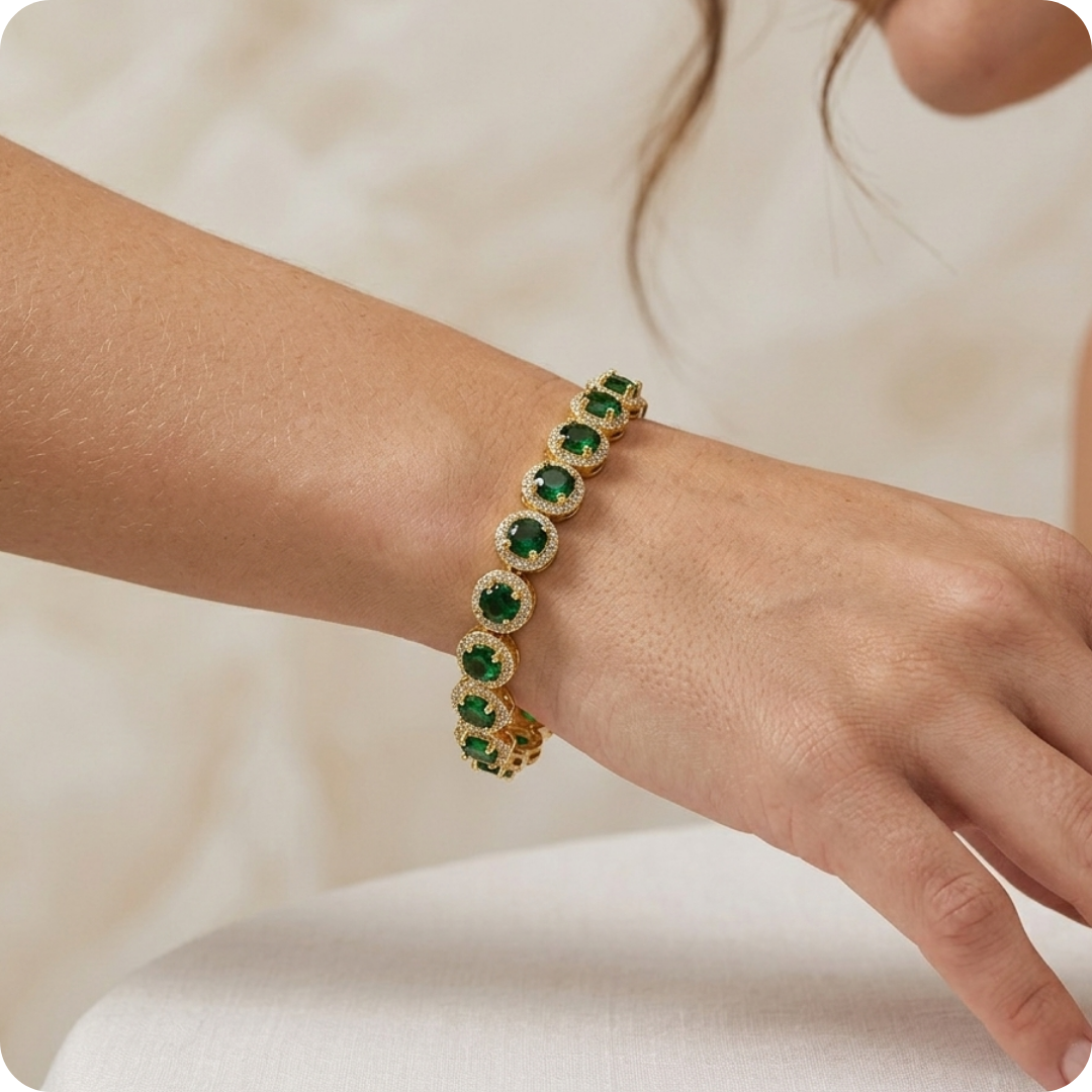 Retro Round Zircon Gold Bracelet