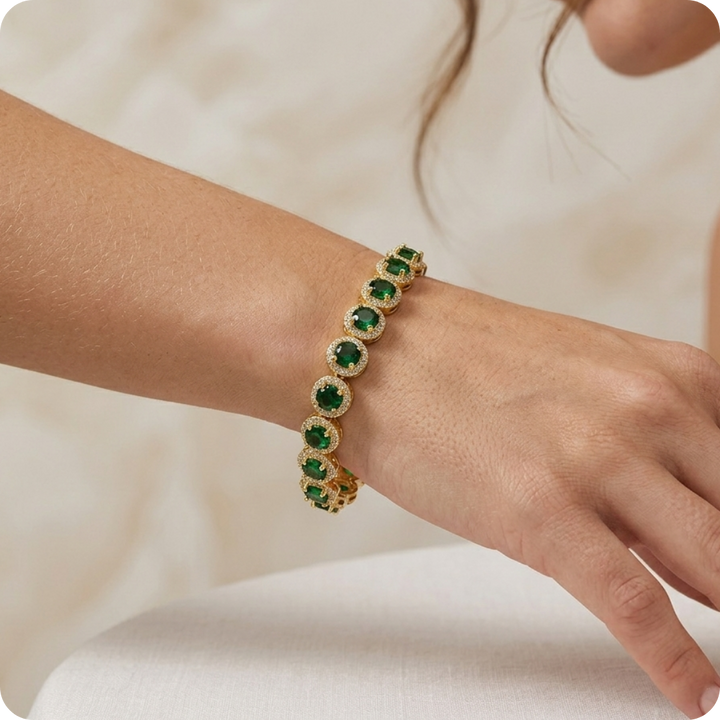 Retro Round Zircon Gold Bracelet
