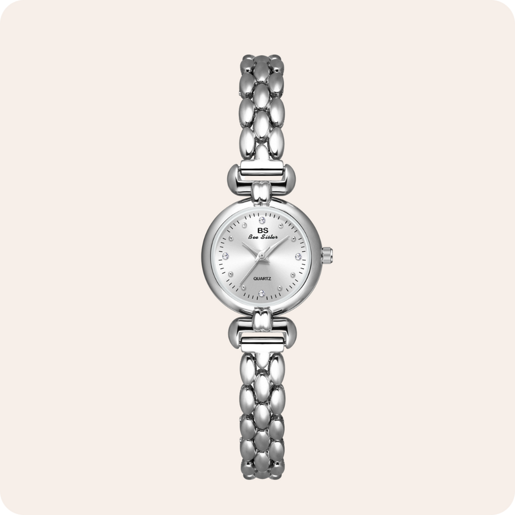 Round Crystal Dial Link Bracelet Watch