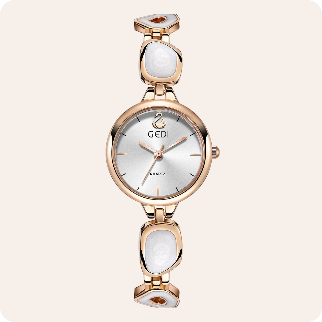 Round Minimal Dial Stone Link Watch