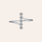 Silver Geometric Zircon Engagement Ring