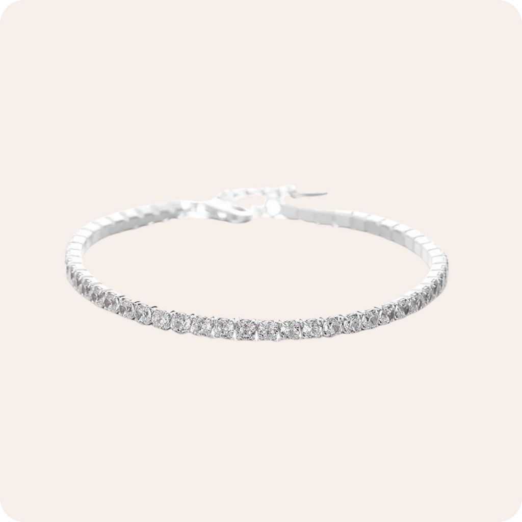 Silver Geometric Zircon Tennis Bracelet