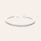 Silver Geometric Zircon Tennis Bracelet