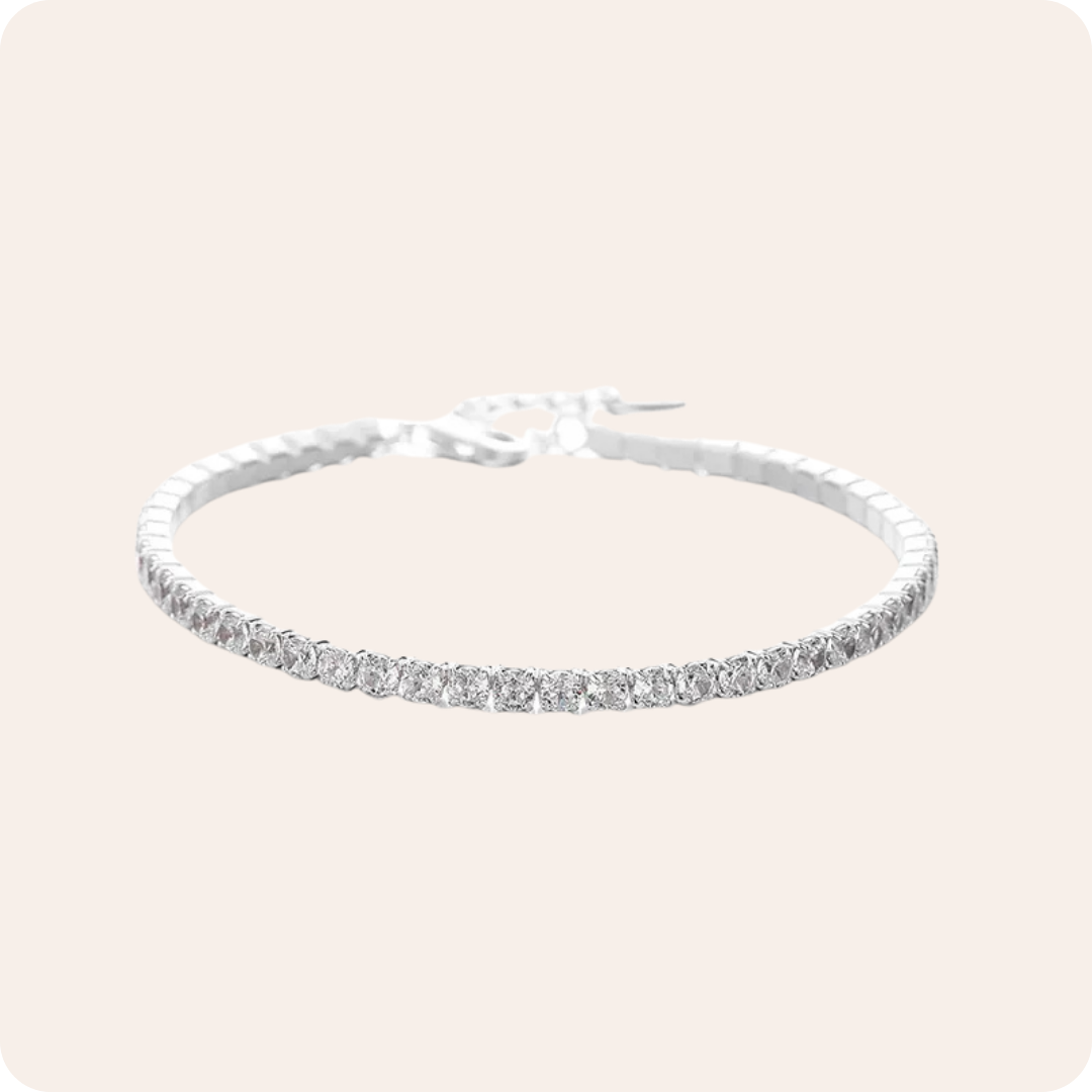 Silver Geometric Zircon Tennis Bracelet