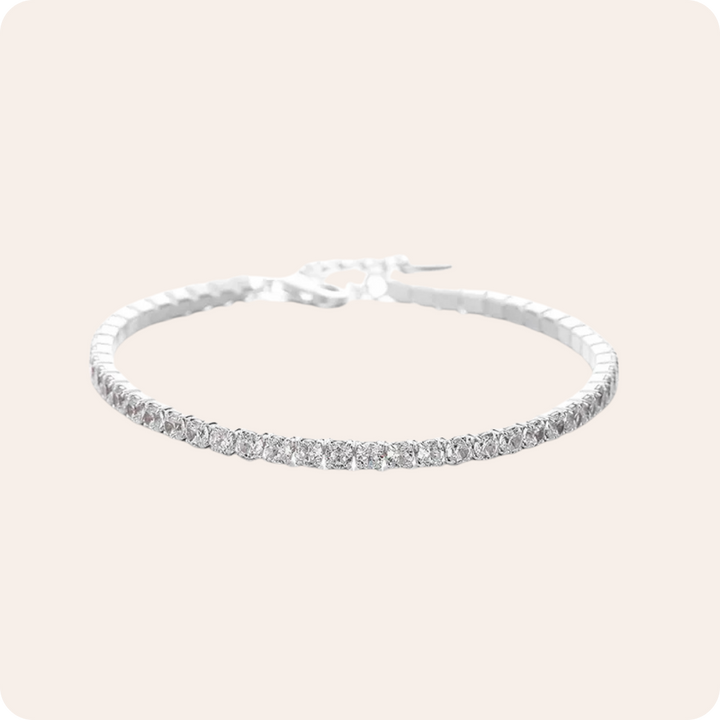 Silver Geometric Zircon Tennis Bracelet