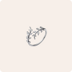Silver Open Flower Branch Ring