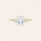 Silver Zircon Engagement Wedding Ring