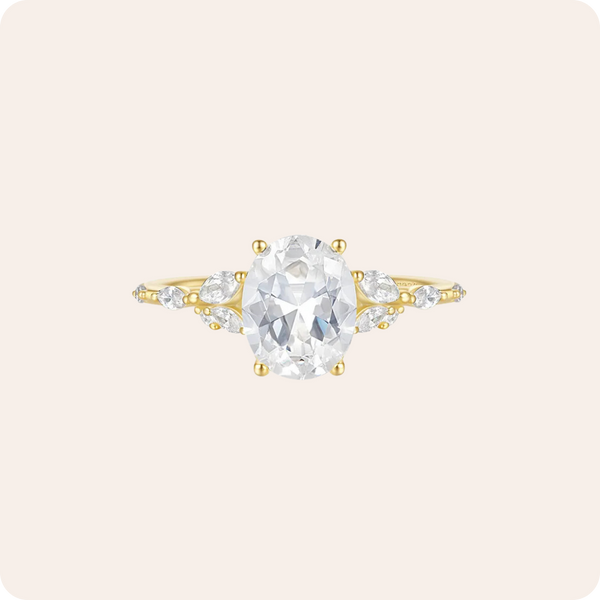 Silver Zircon Engagement Wedding Ring