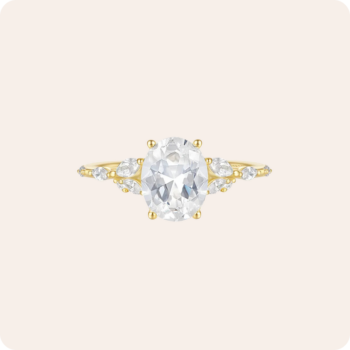 Silver Zircon Engagement Wedding Ring