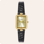 Square Minimal Dial Textured Strap Watch