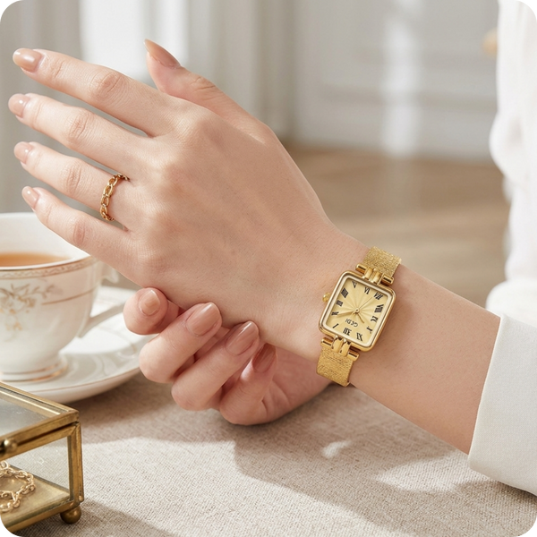 Square Roman Pattern Dial Bracelet Watch