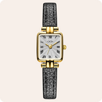Square Roman Textured Dial Strap Watch