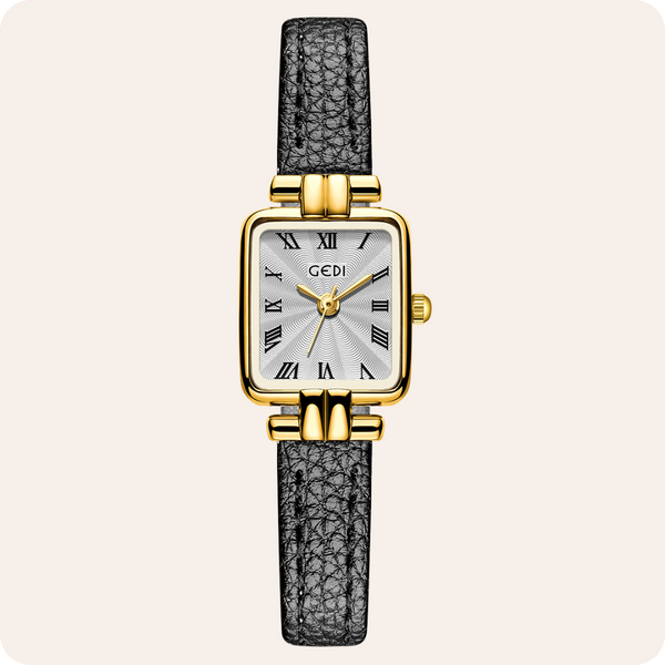 Square Roman Textured Dial Strap Watch