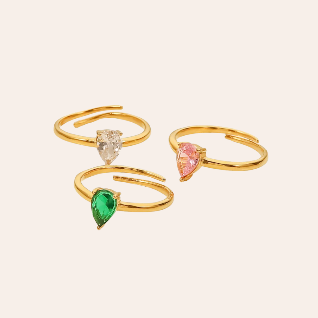 Teardrop Gemstone Ring