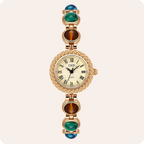 Textured Bezel Roman Dial Pearl Watch