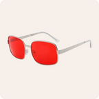 Unisex Square Silver Travel Sunglasses