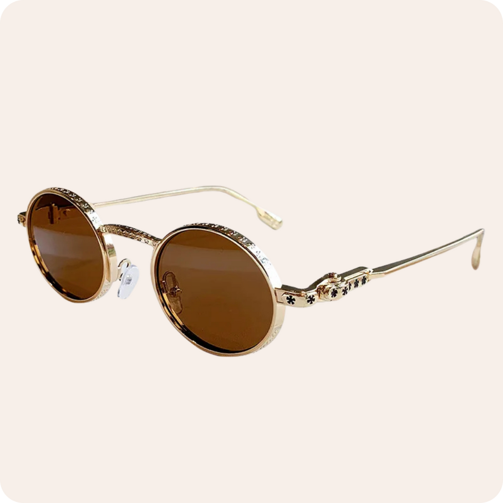 Women's Frameless Oval Gold Sunglasses