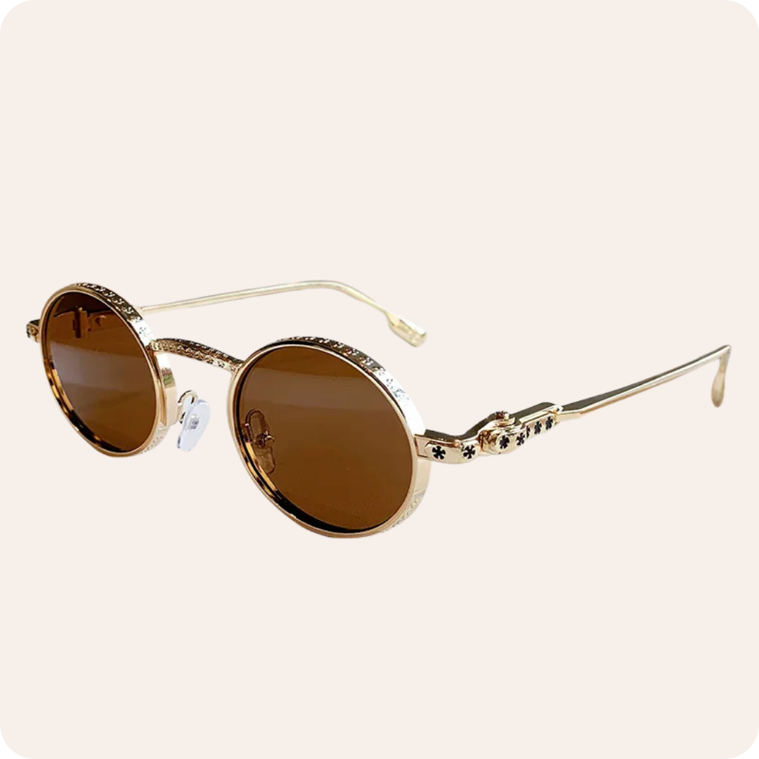 Women's Frameless Oval Gold Sunglasses